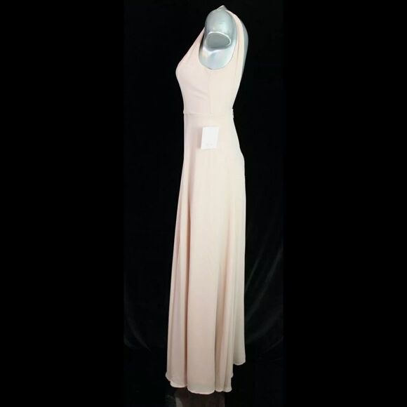 Show Me Your Mumu Jenn Maxi Dress V Neck Dusty Blush Crisp Size XS NWT - Picture 7 of 11